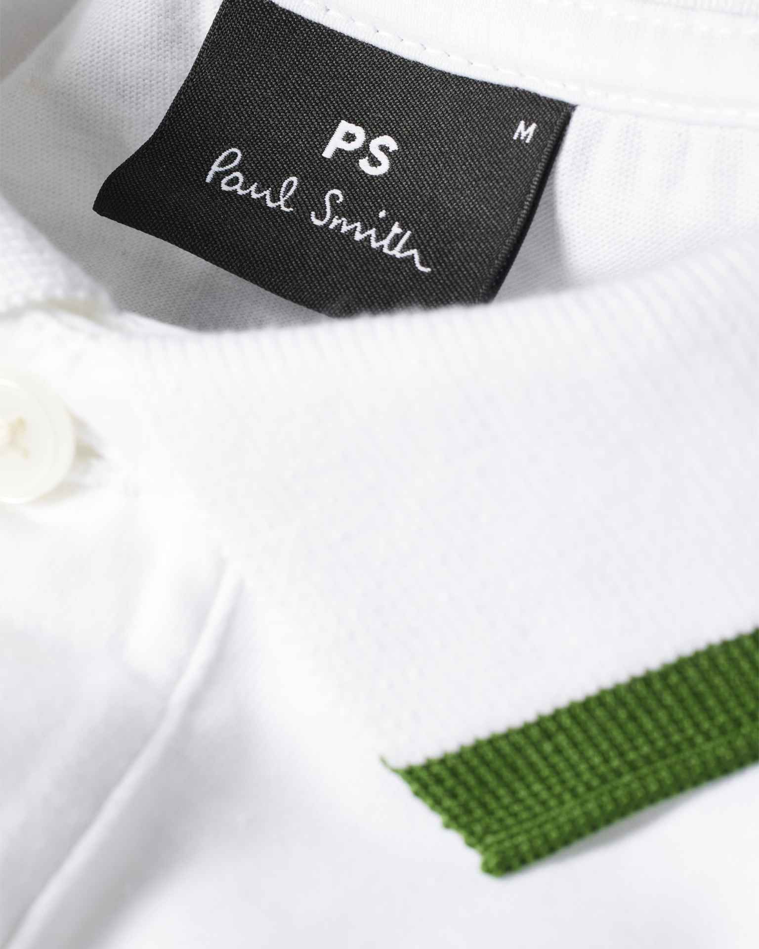 Men's White 'Broad Stripe Zebra' Cotton Polo Shirt