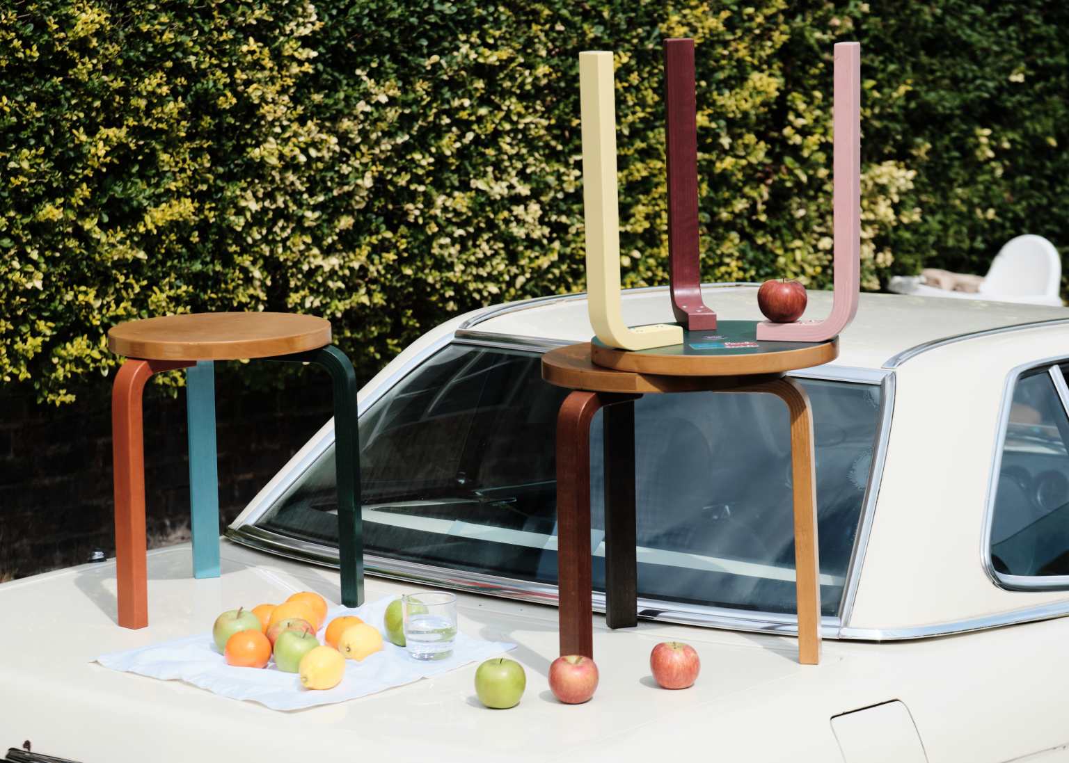 Artek Reimagined by Paul Smith - Aalto Four Colour-Stained Stool