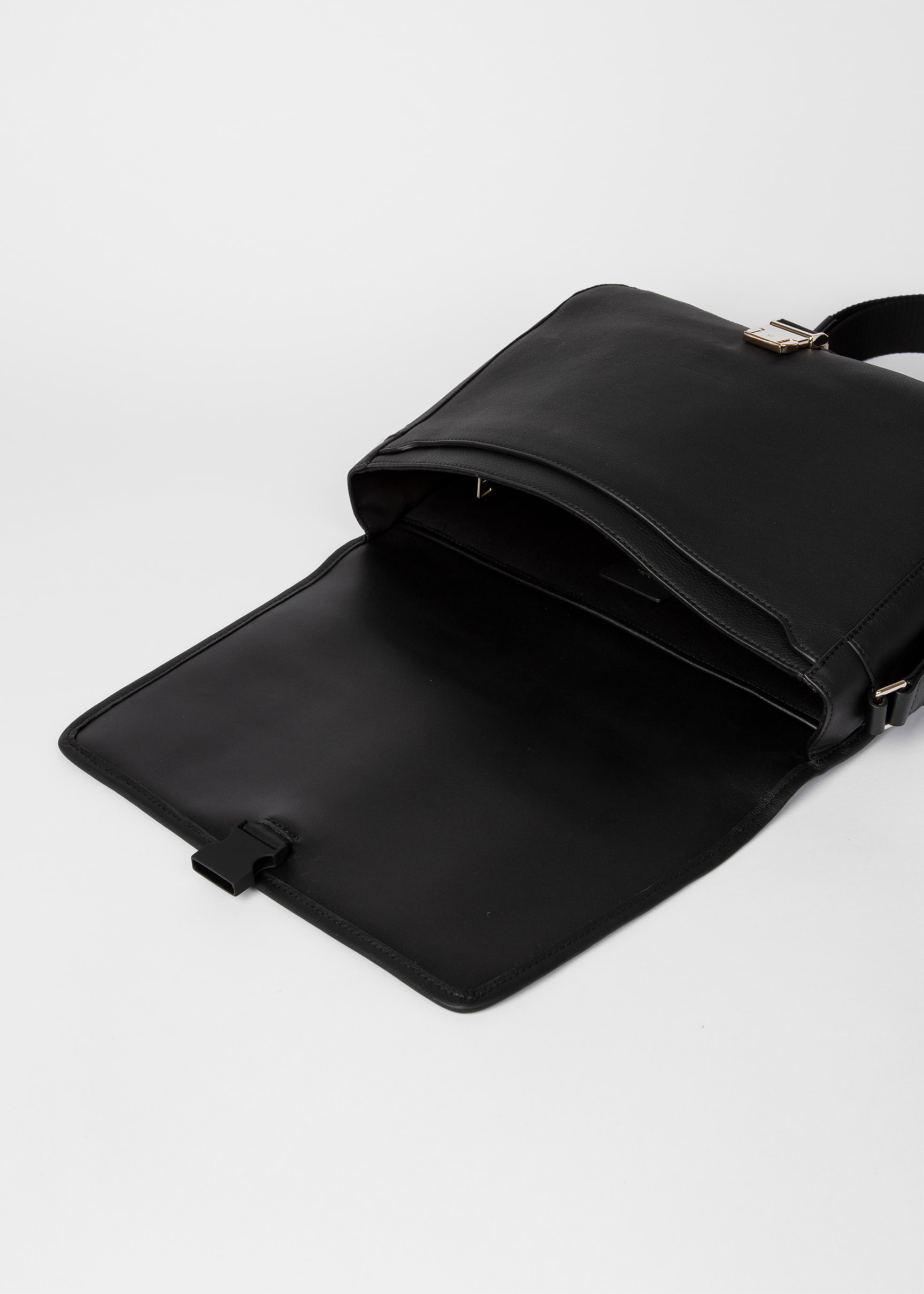 Black 'Signature Stripe' Messenger Bag