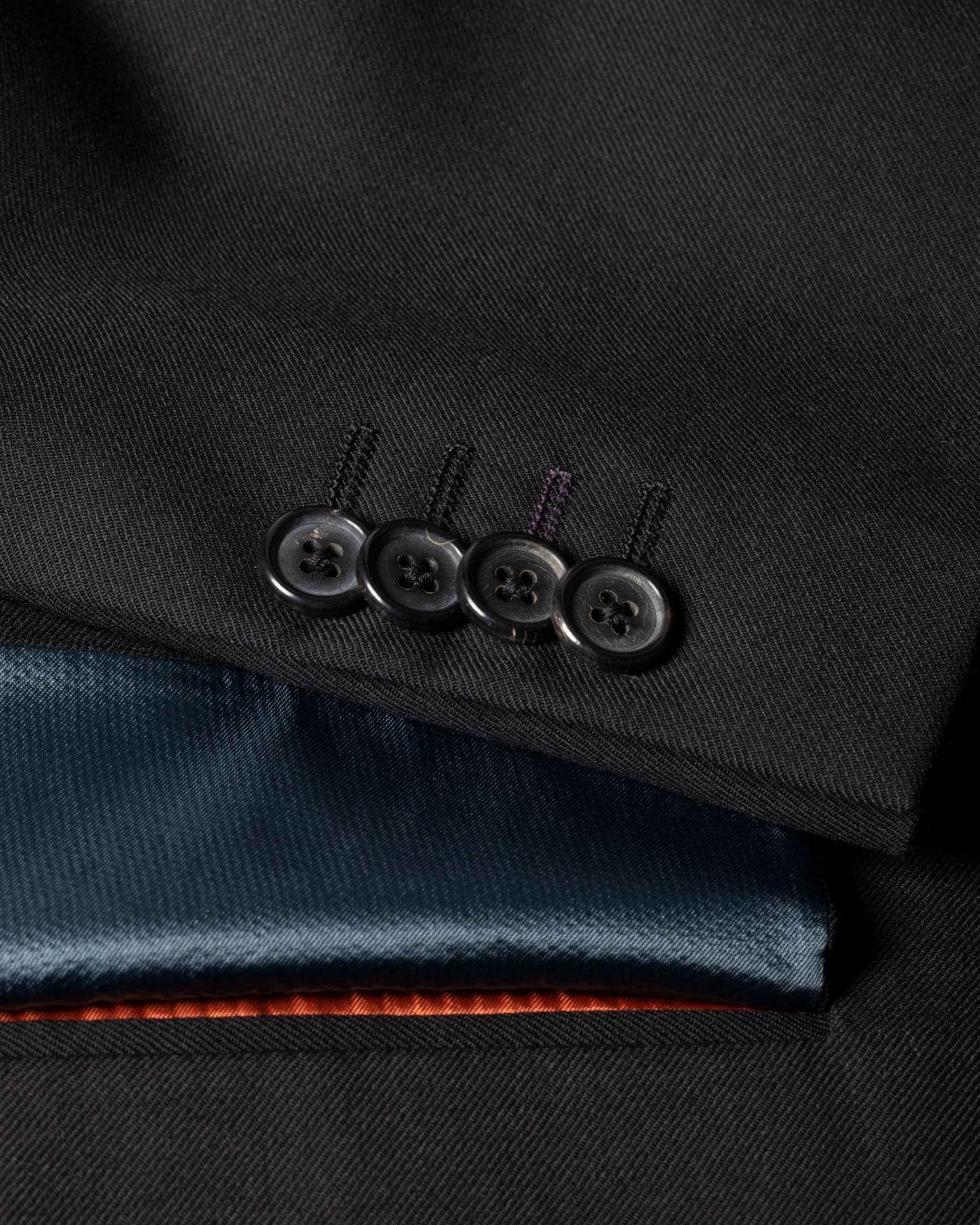 Detail View - The Soho - Tailored-Fit Black Wool 'A Suit To Travel In' Paul Smith