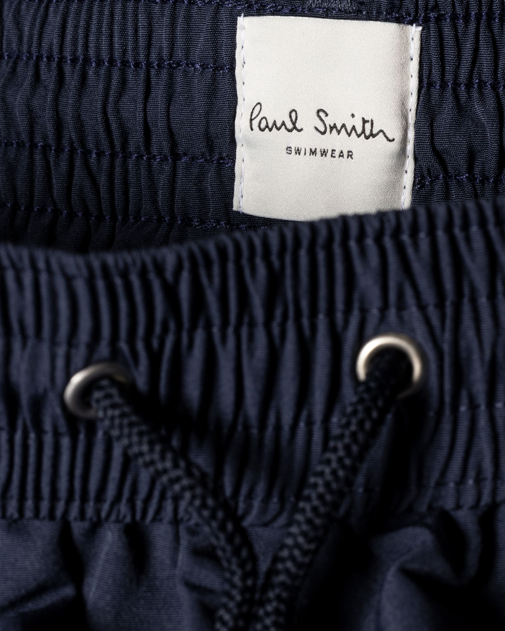 Detail View - Navy Blue Swim Shorts With 'Artist Stripe' Trim Paul Smith