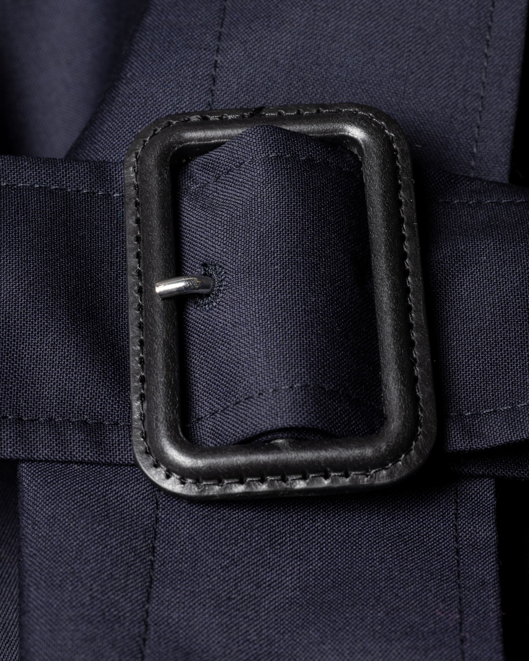 Detail View - Women's Navy 'Storm System Wool' Mac With Detachable Liner Paul Smith