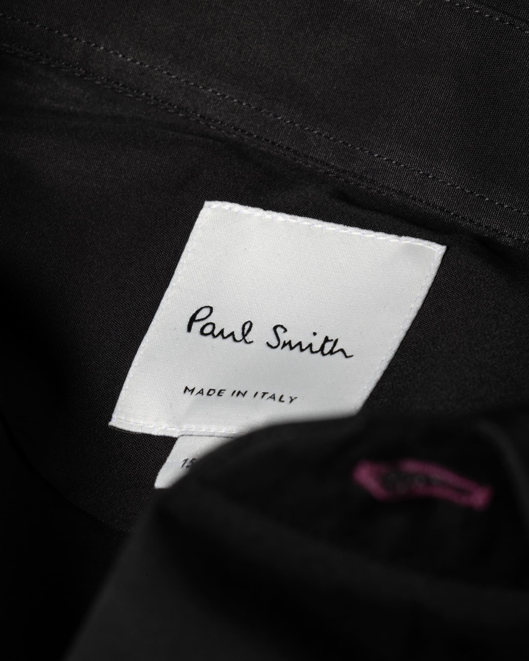 Detail View - Tailored-Fit Black Cotton 'Artist Stripe' Cuff Shirt Paul Smith