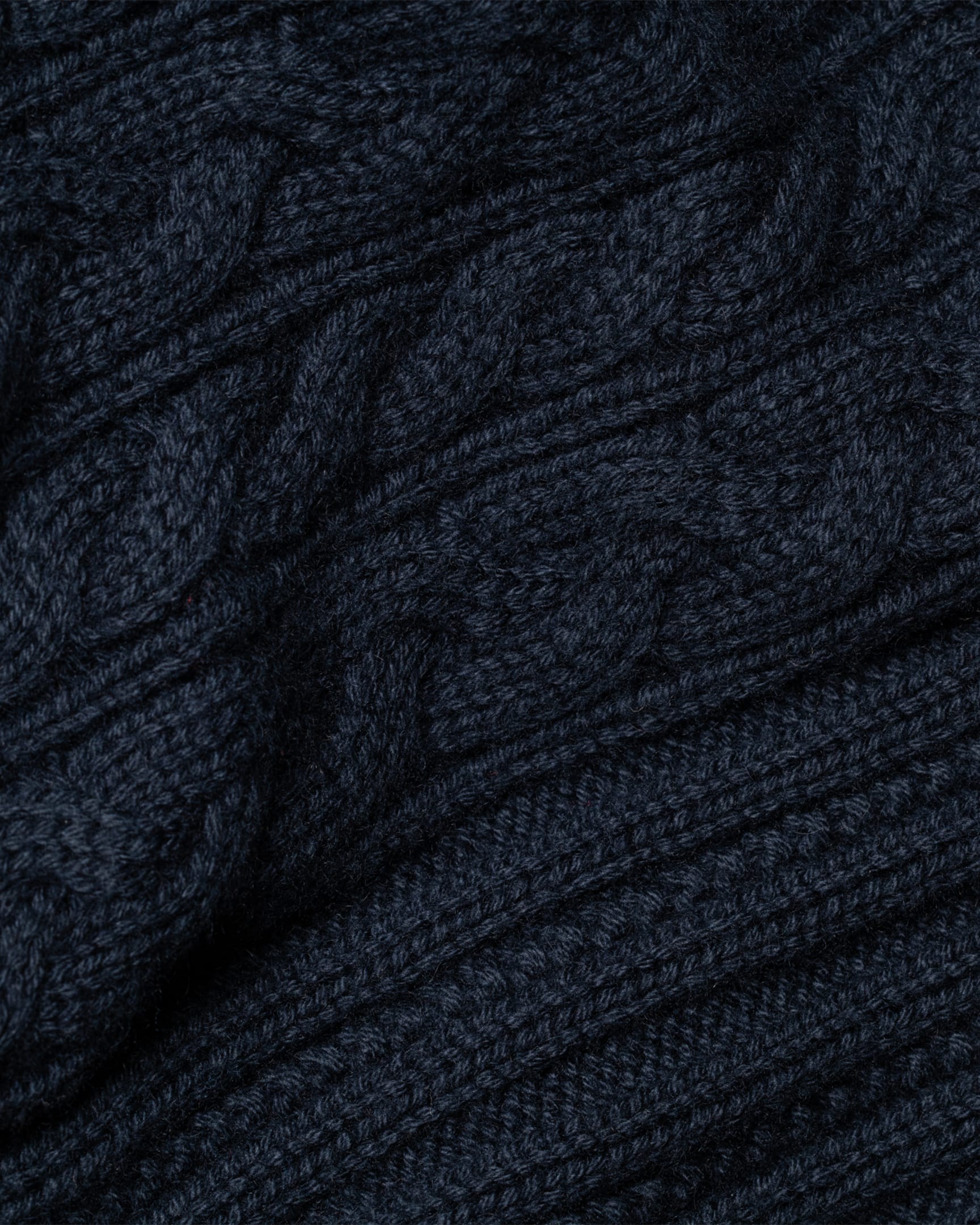 Detail View - Navy Cotton-Cashmere Cable Knit Sweater Paul Smith