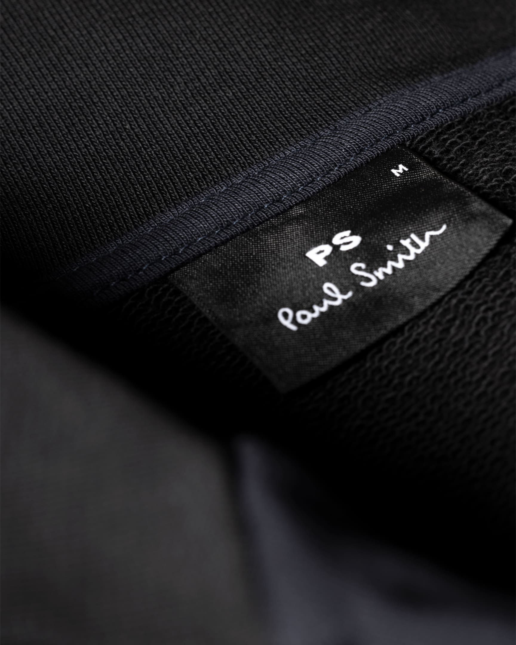 Detail View - Black Cotton Zebra Logo Zip-Neck Sweatshirt Paul Smith