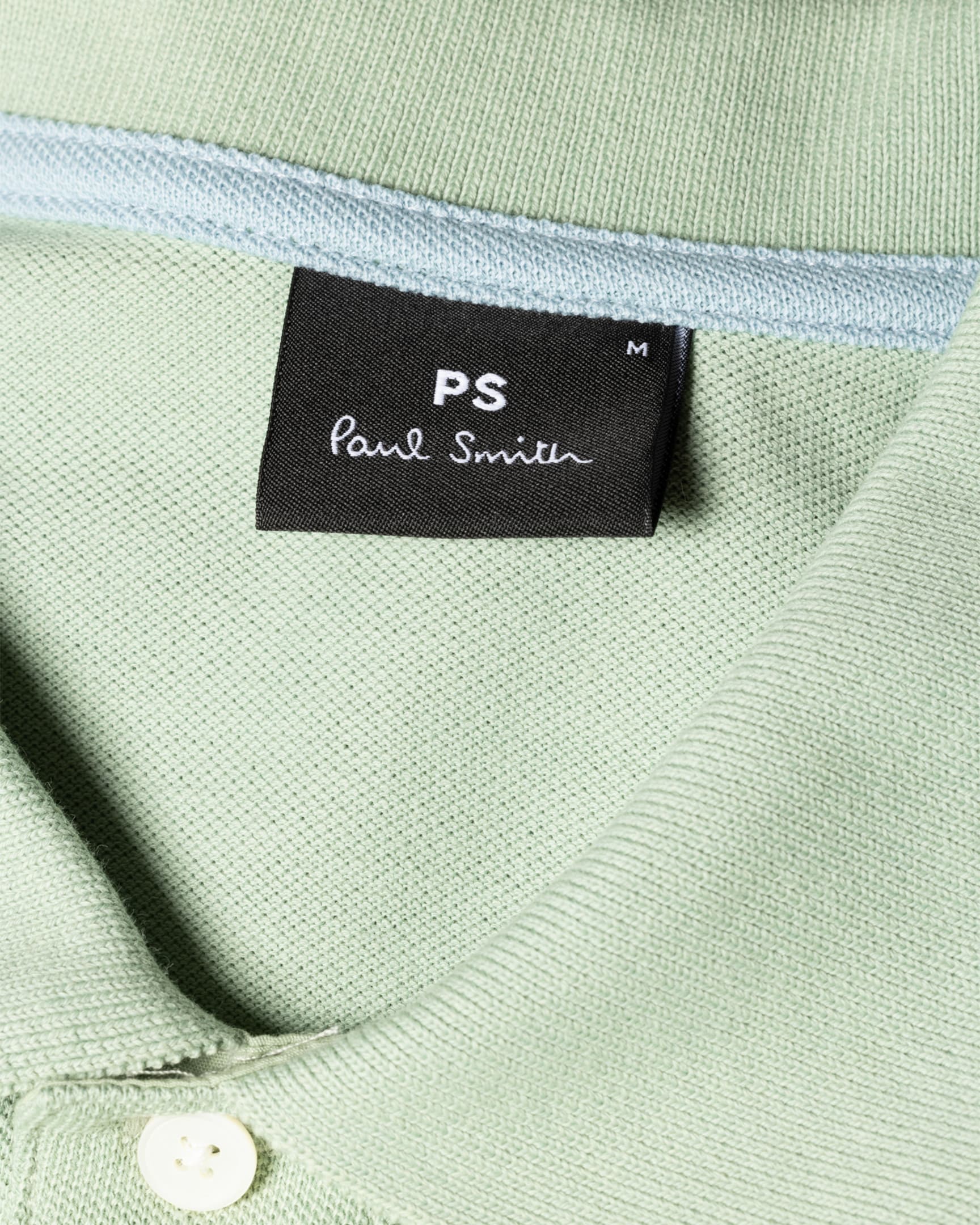 Detail View - Pistachio Organic Cotton Zebra Polo Shirt Paul Smith