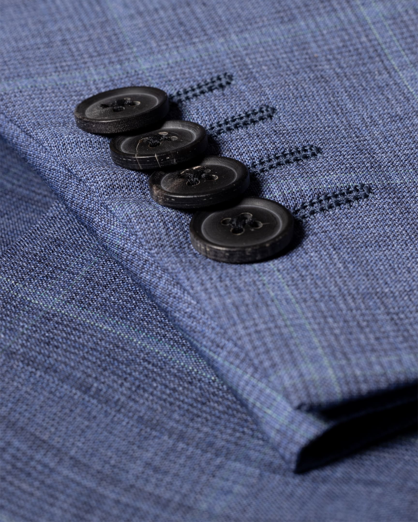 Detail View - The Soho - Tailored-Fit Blue Check Wool Suit Paul Smith