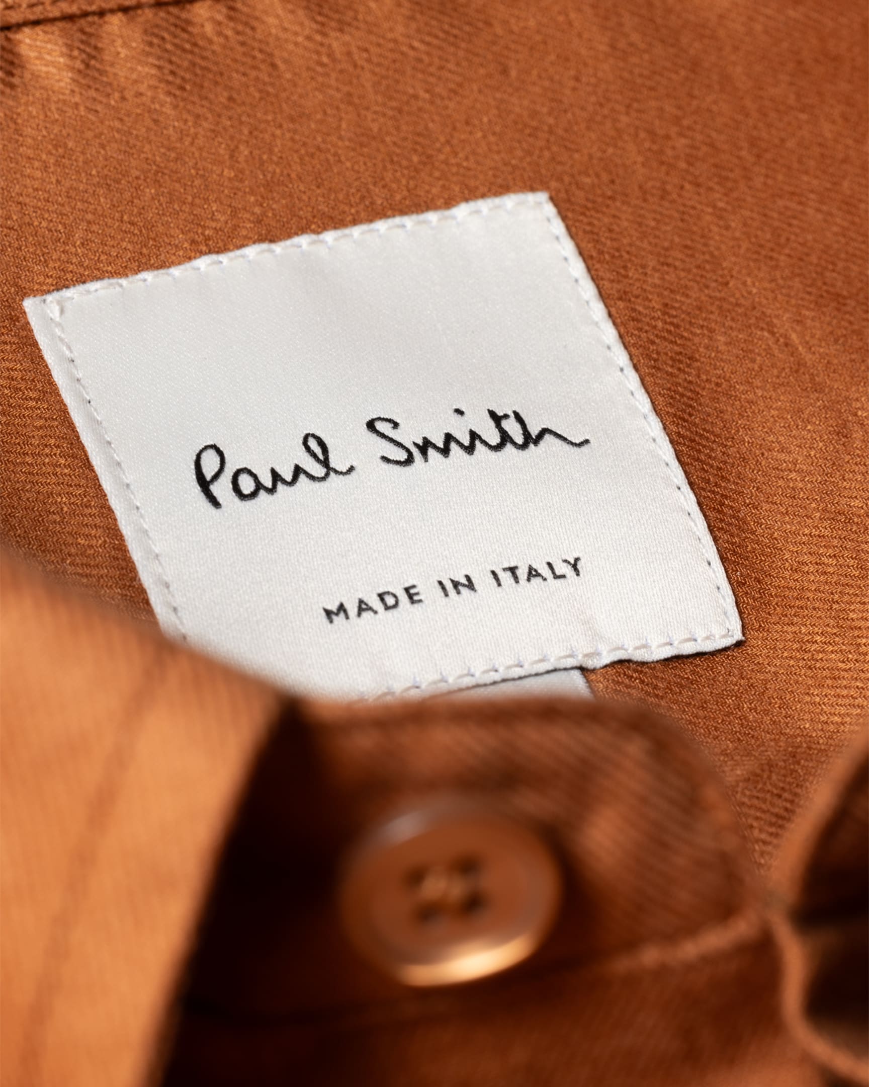 Detail View - Tobacco Cotton-Lyocell Flannel Shirt Paul Smith