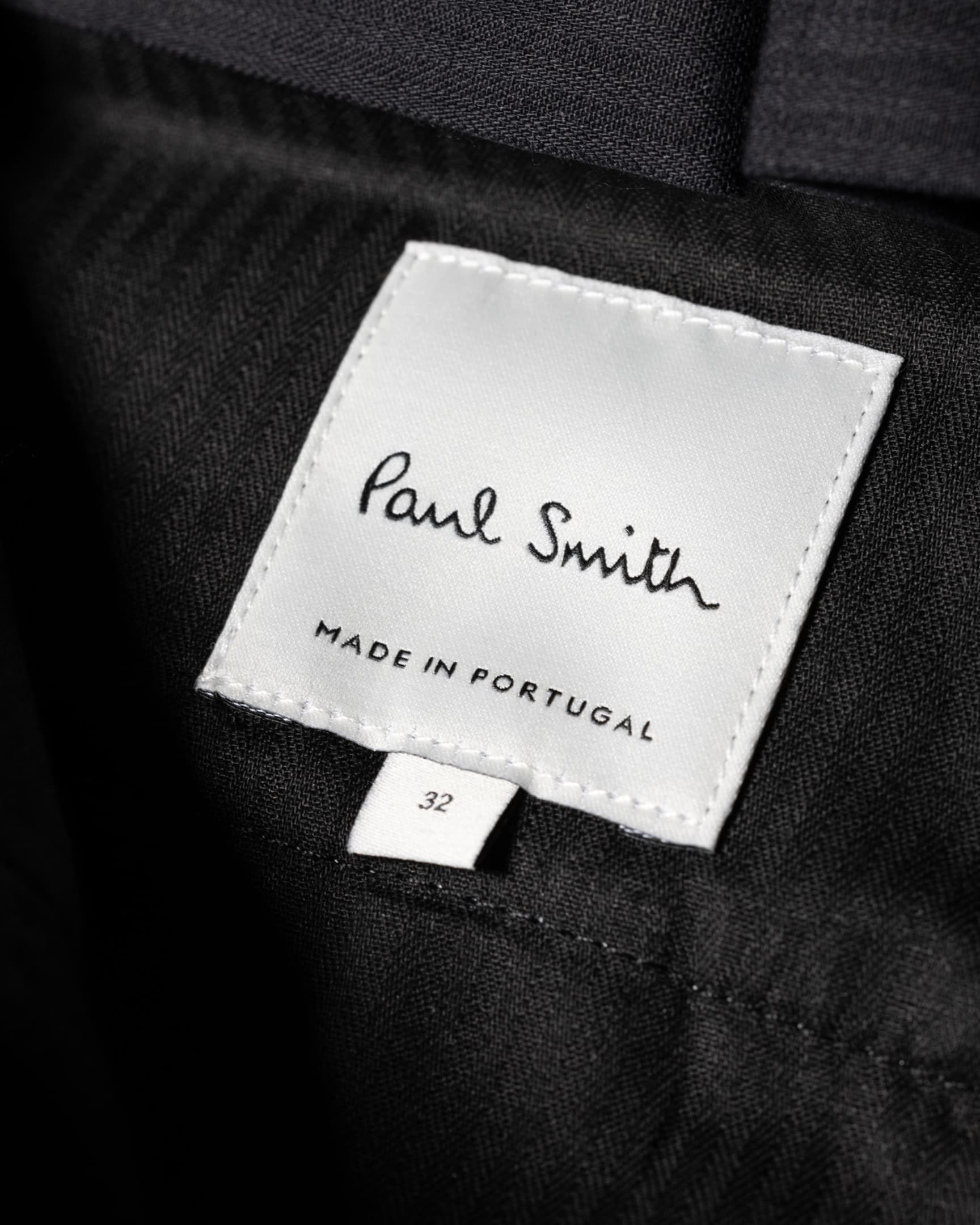 Detail View - Slim-Fit Steel Grey Velvet Trousers Paul Smith