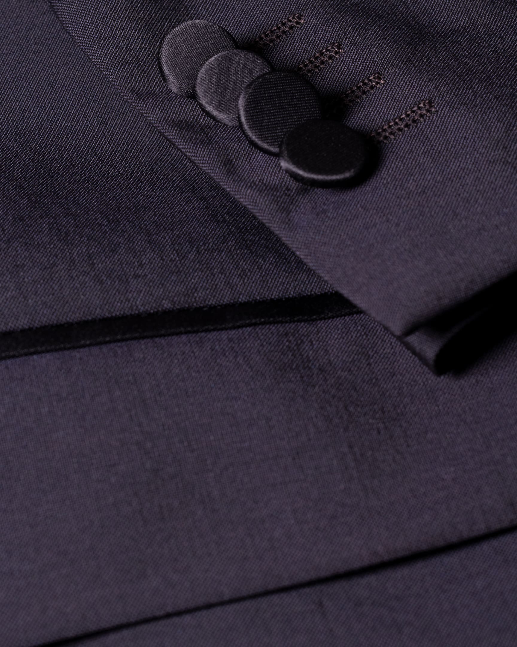 Men's Dark Navy Blue Suit For Men 1 Button Mohair And Wool Vested Morning Suit main image 0