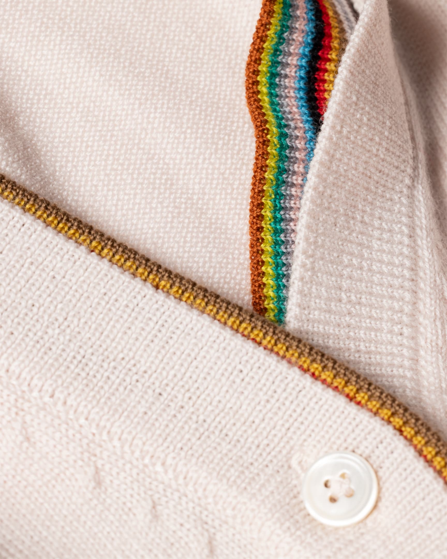 Signature Tri-Color Stripes Wool Cardigan main image 1