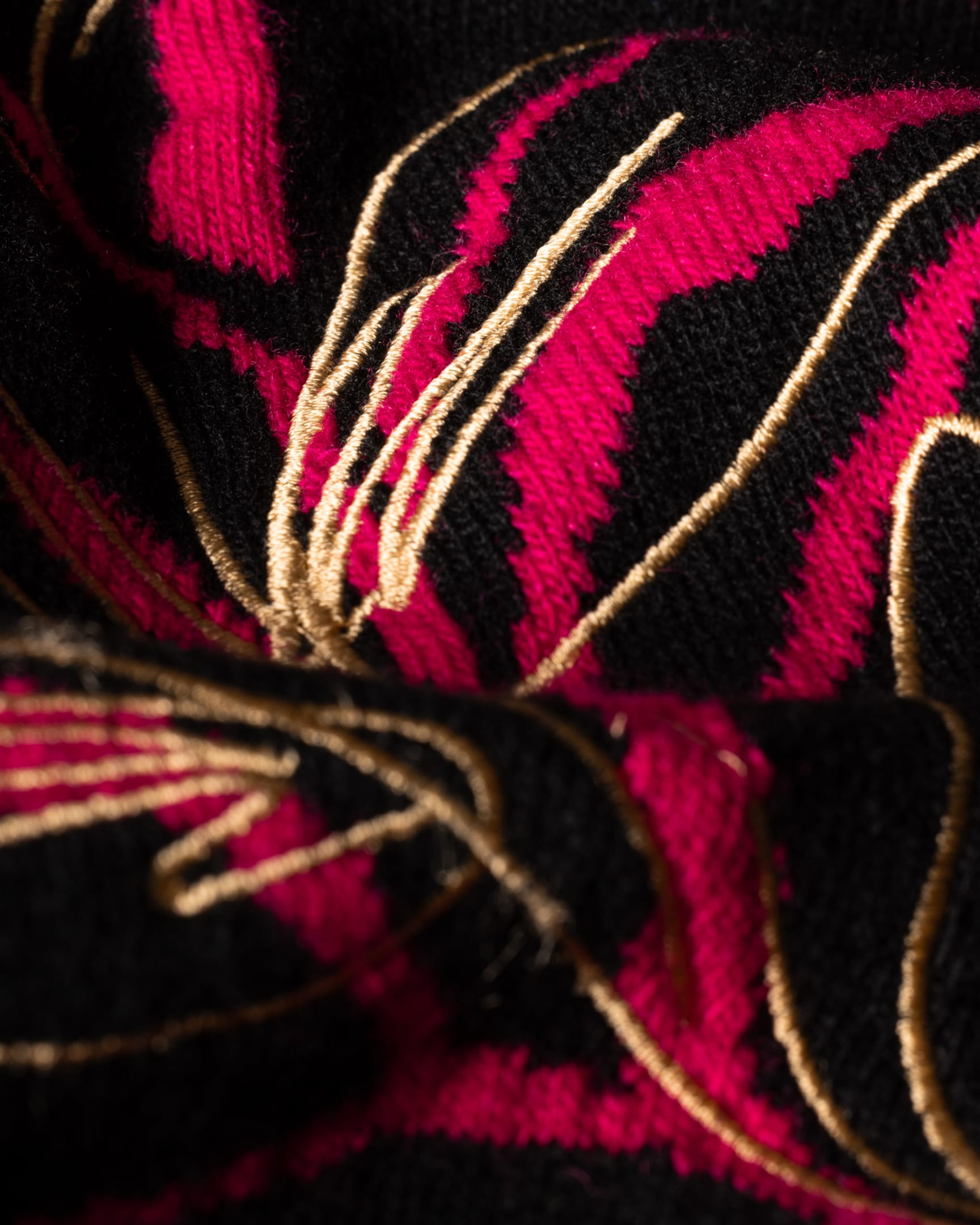 Detail View - Women's Black 'Ink Floral' Lambswool Sweater Paul Smith
