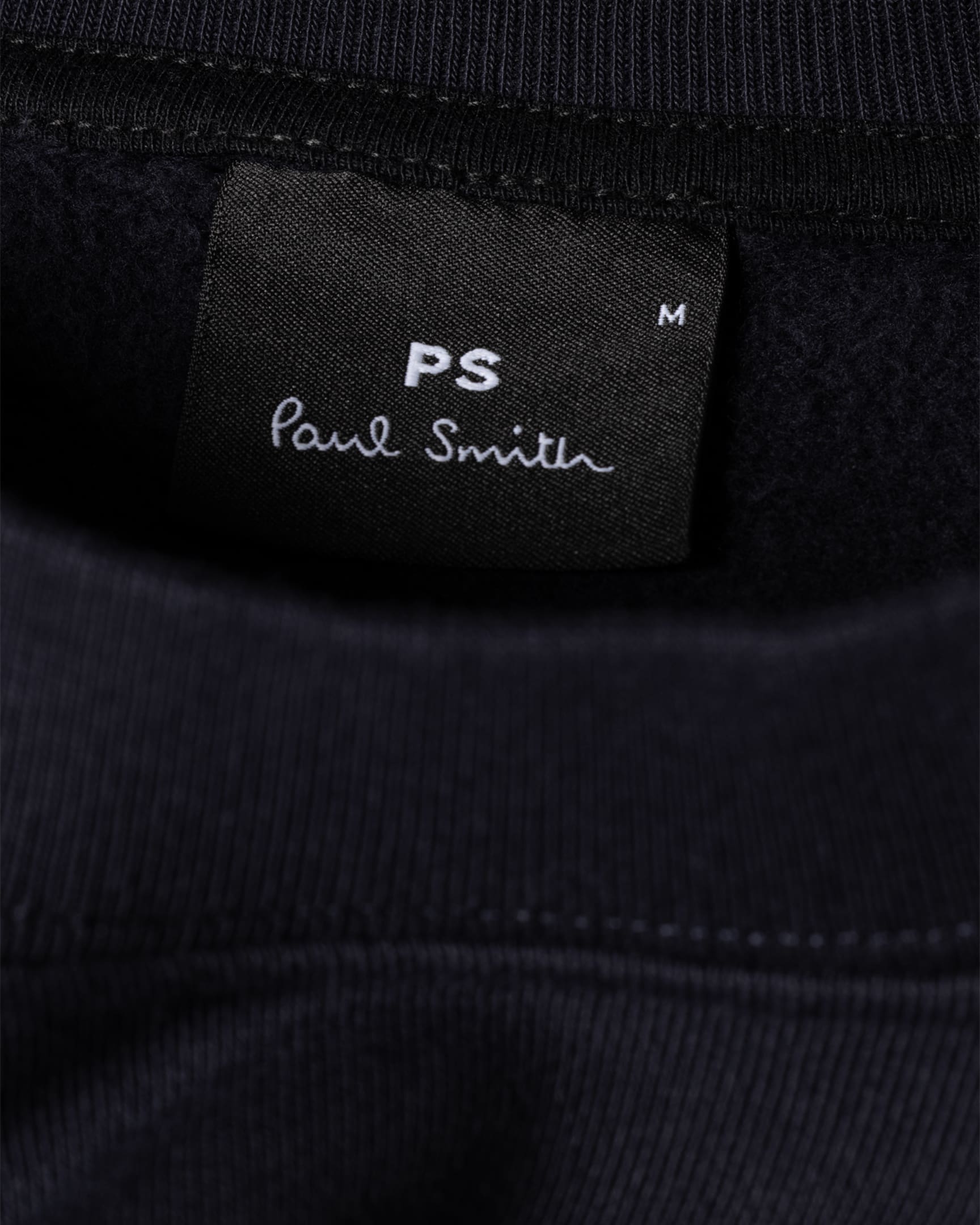 Detail View - Navy Organic Cotton Embroidered PS Logo Sweatshirt Paul Smith