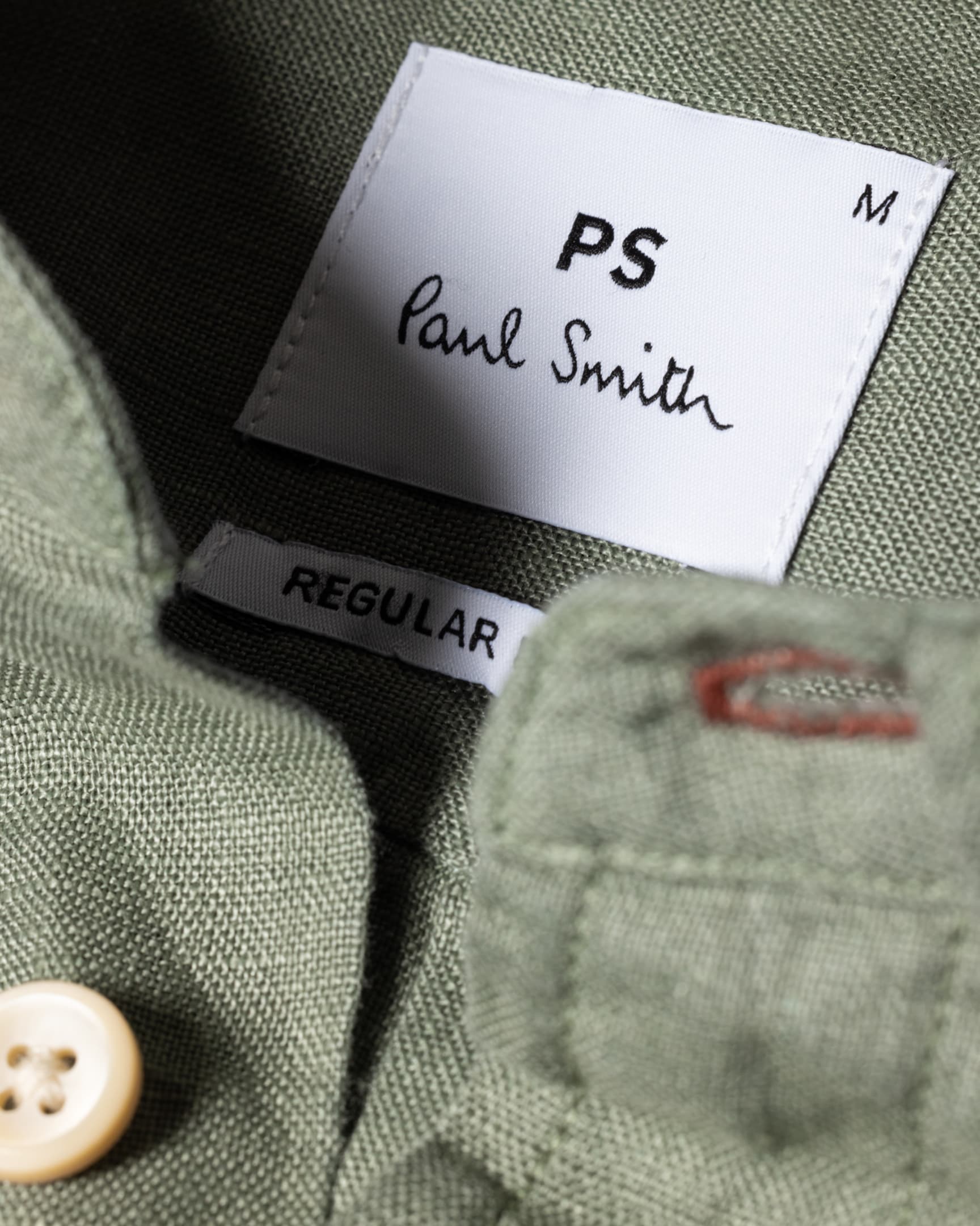 Detail View - Green Linen Button-Down Shirt Paul Smith
