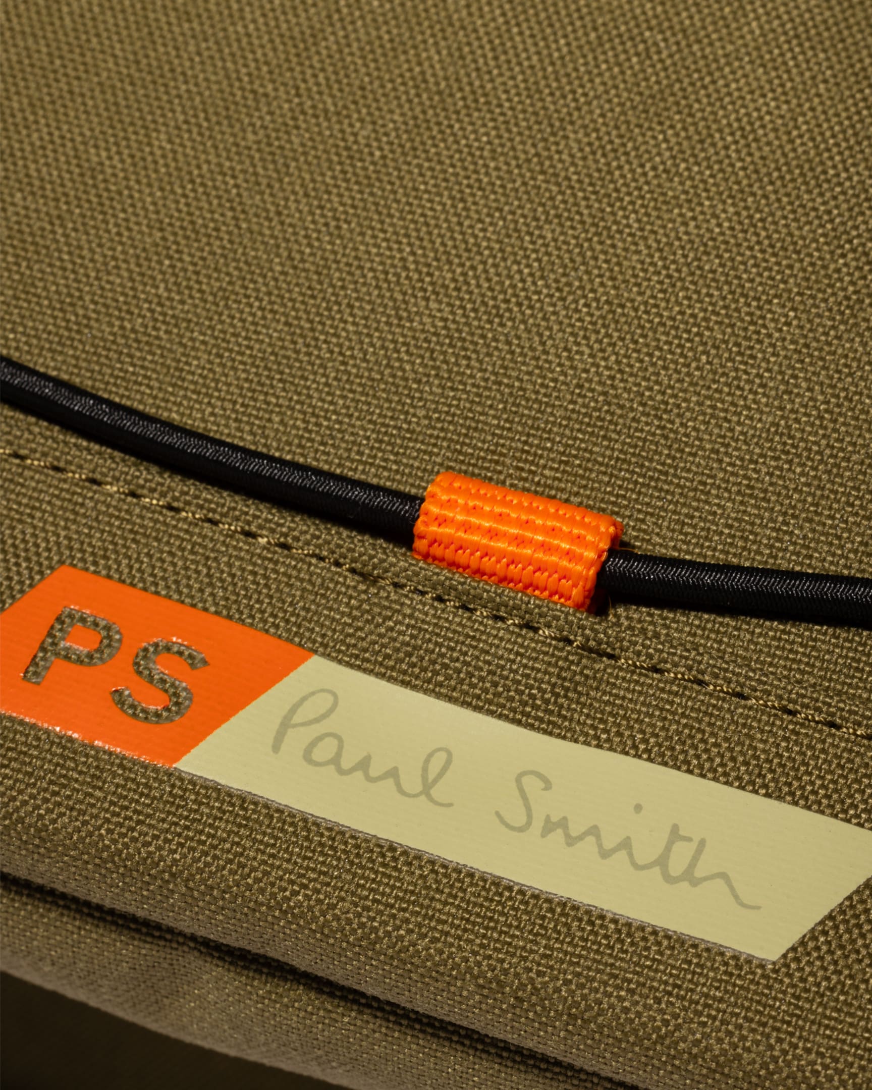 Khaki Nylon Utility Messenger Bag