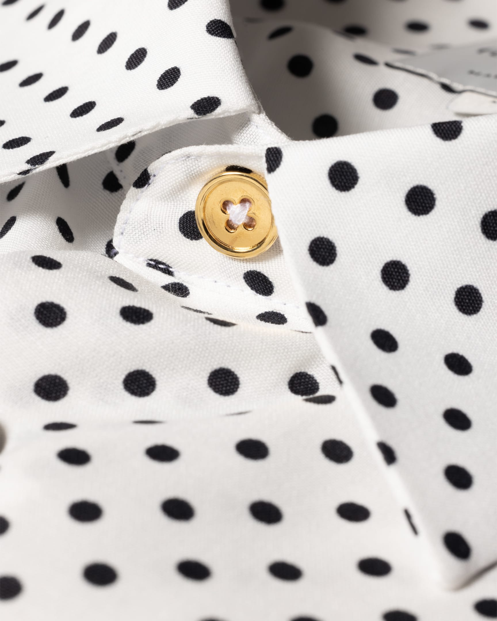 Detail View - Slim-Fit White Polka Dot Viscose Shirt Paul Smith