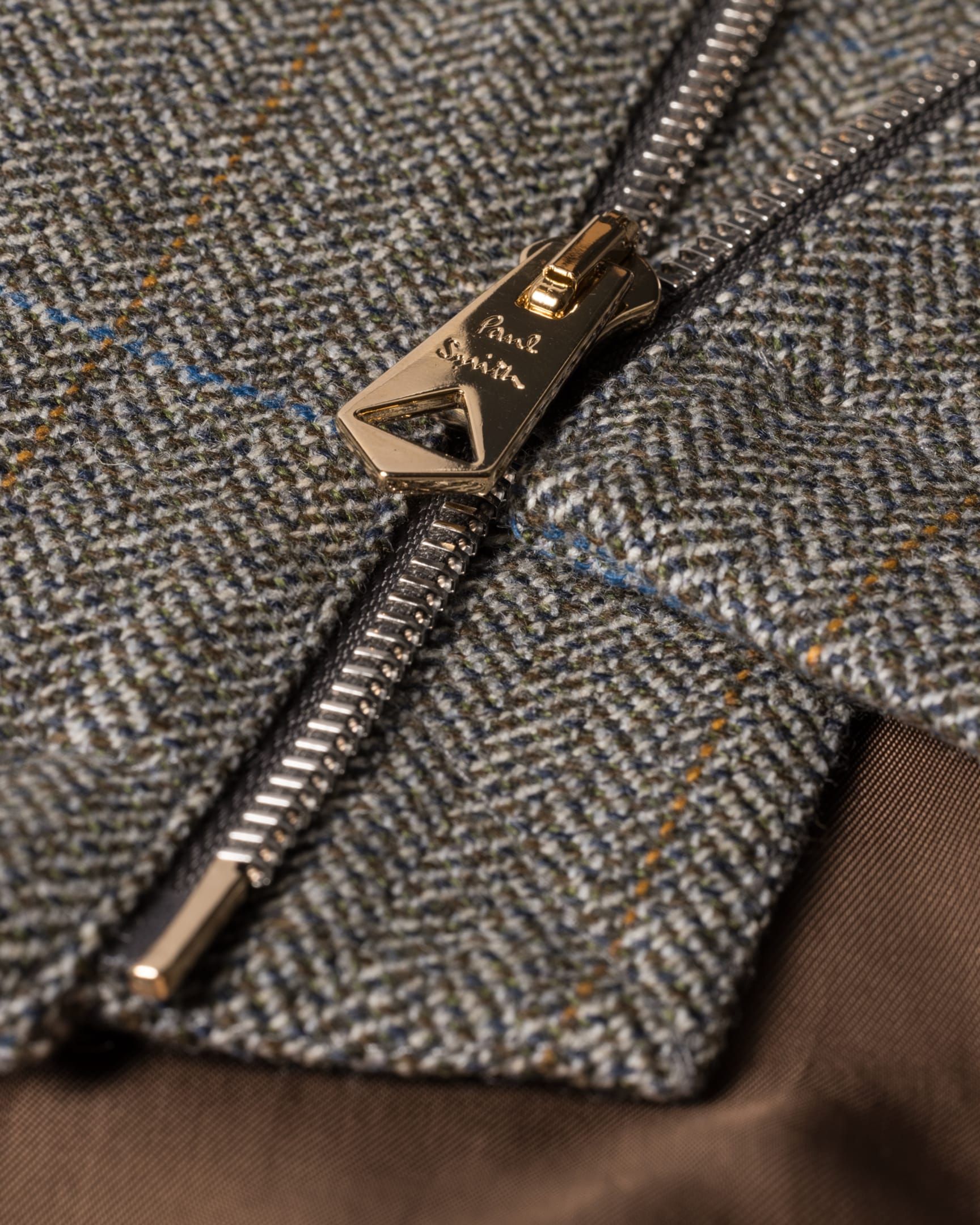 Men's Grey Wool Tweed Bomber Jacket