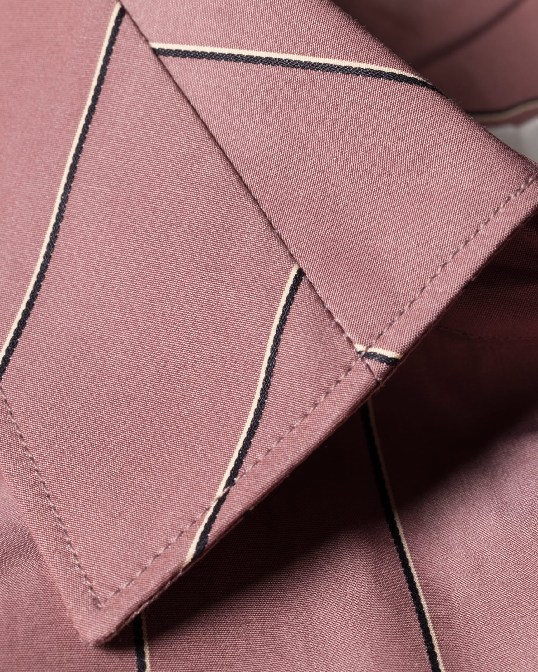 Detail View - Dusky Pink Oversized Stripe Cotton Shirt Paul Smith