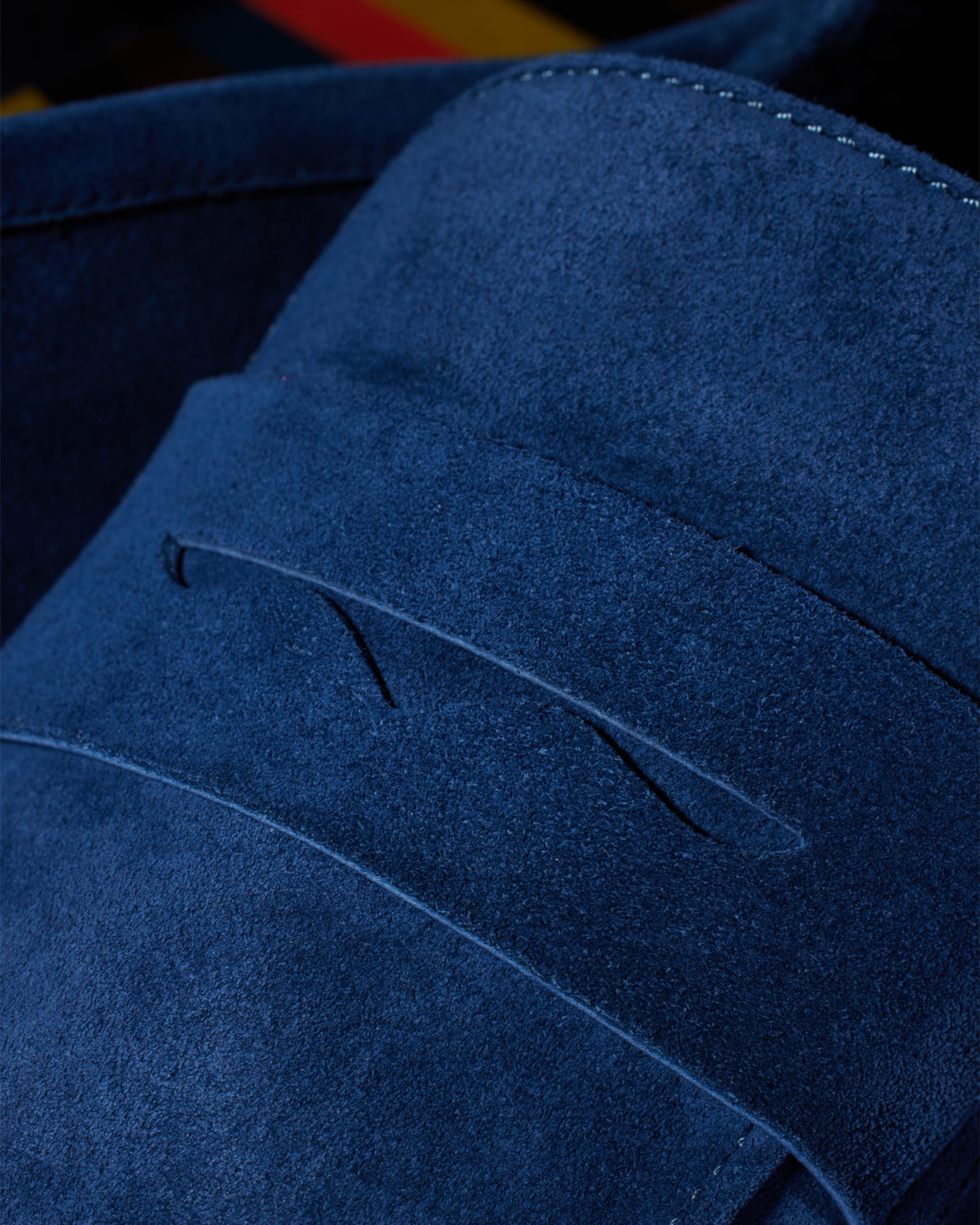 Detail View - Blue Suede 'Figaro' Loafers Paul Smith