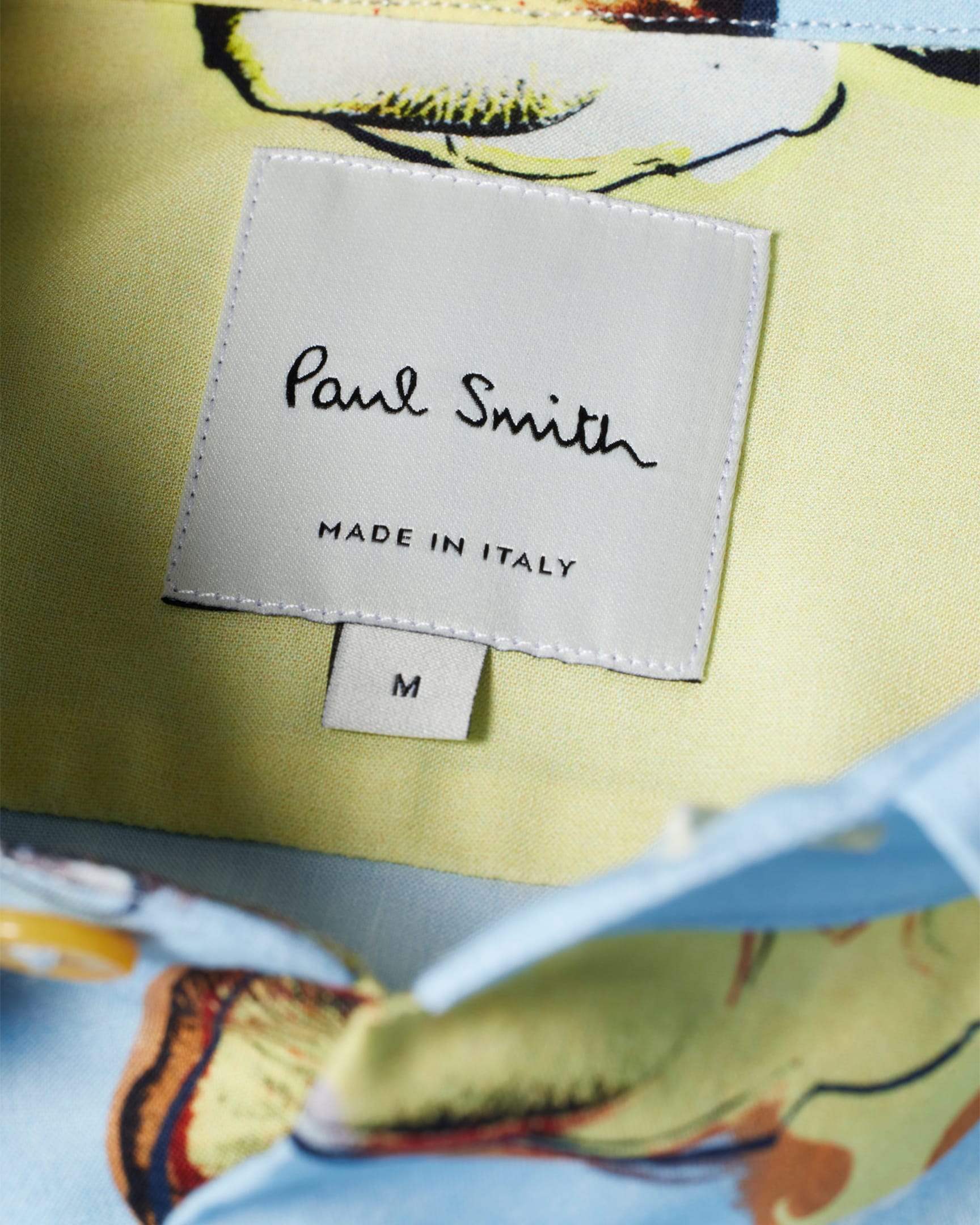 Detail View - Light Blue 'Orchid' Print Viscose-Blend Shirt Paul Smith