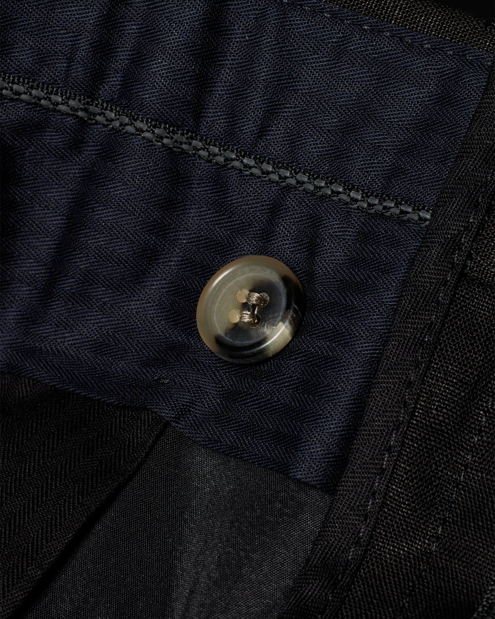 Detail View - Black Linen Trousers Paul Smith