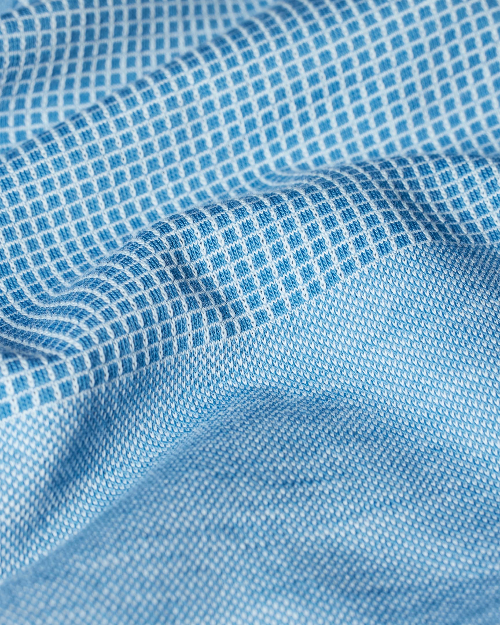 Detail View - Powder Blue Jacquard Cotton Polo Shirt Paul Smith