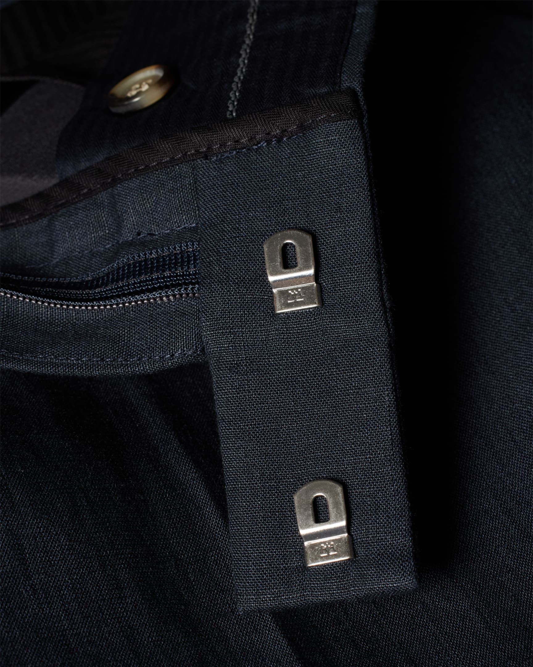 Detail View - Navy Linen Trousers Paul Smith