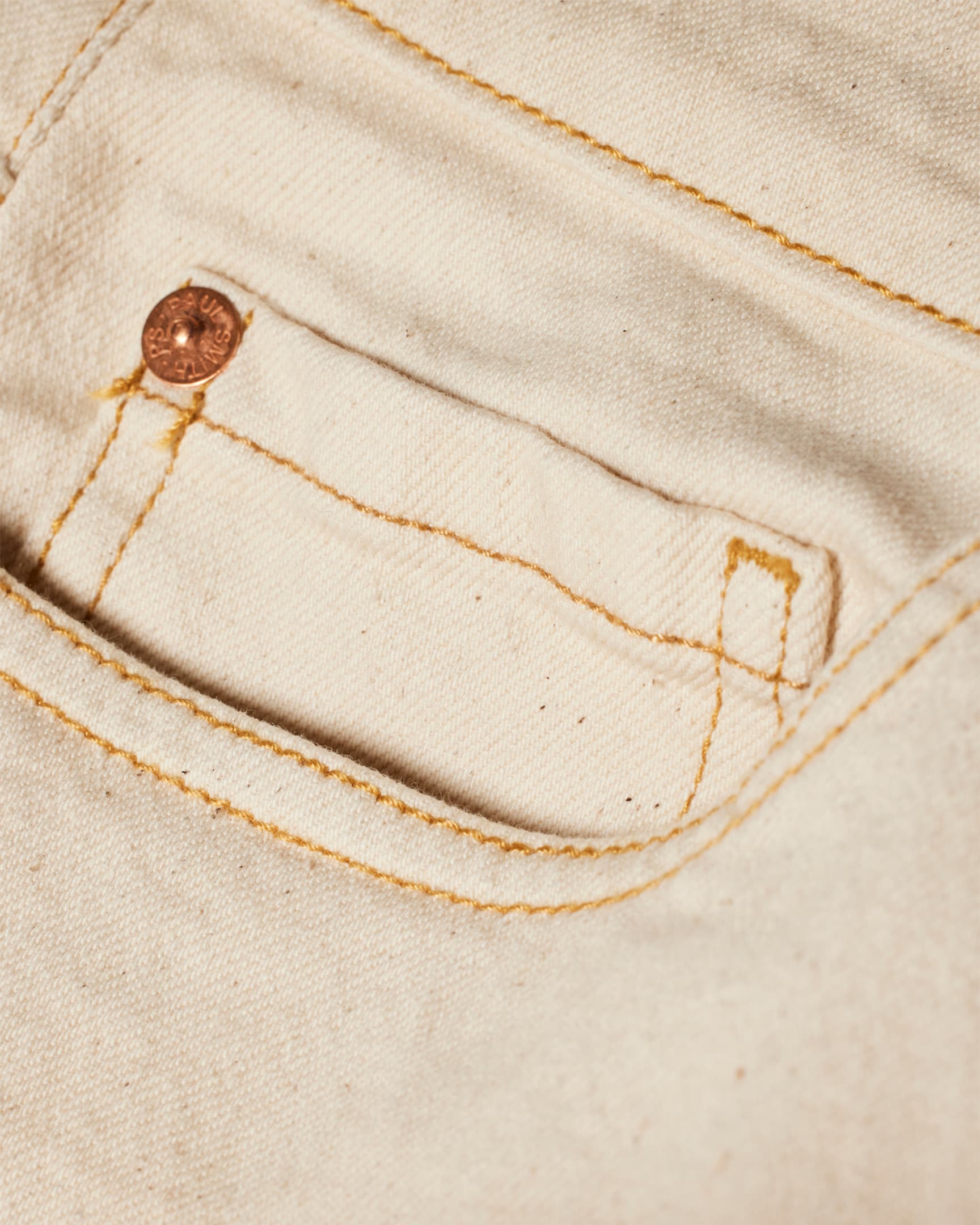 Ecru Straight Pants With Embroidered Hemline main image 0