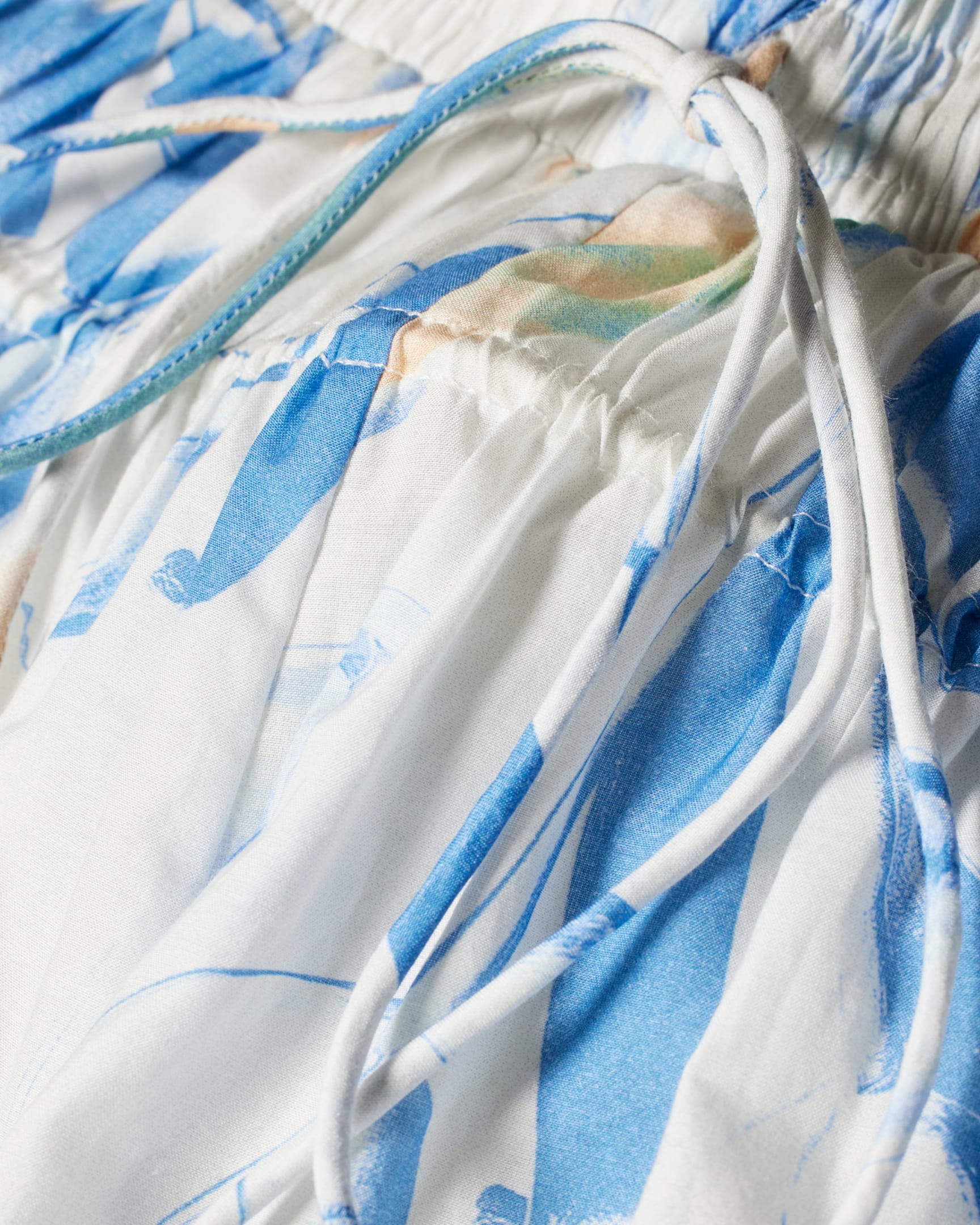 Detail View - Women's Blue 'Tulip' Cotton-Silk Blend Skirt Paul Smith