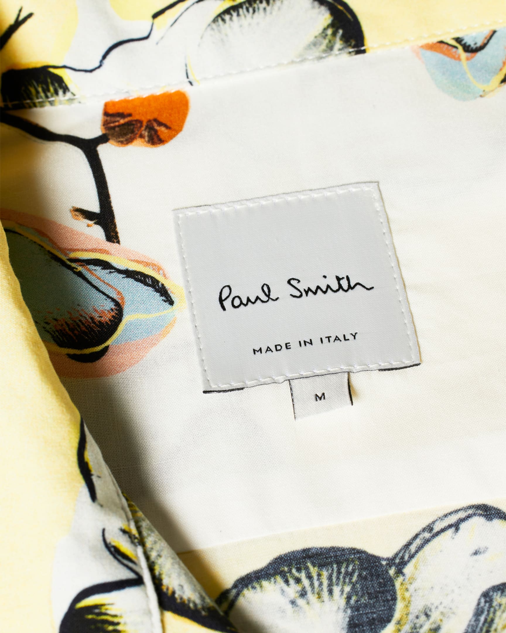 Detail View - Yellow 'Orchid' Print Viscose-Blend Short-Sleeve Shirt Paul Smith