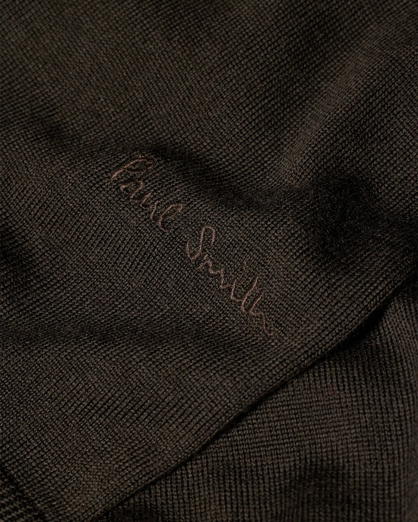 Detail View - Dark Khaki Merino Wool V-Neck Sweater Paul Smith