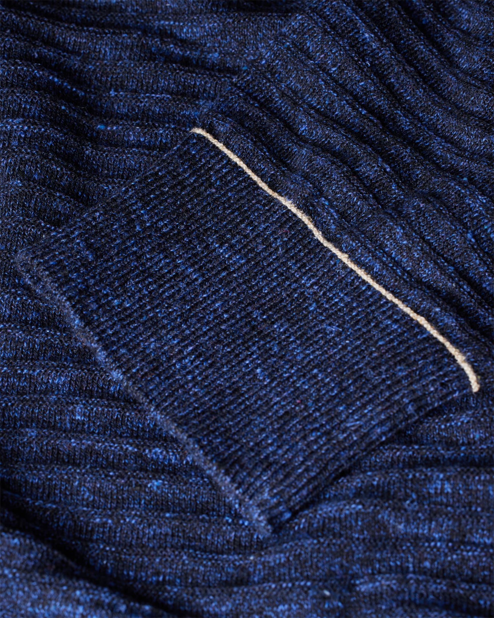 Detail View - Navy Cotton-Linen Textured Sweater Paul Smith