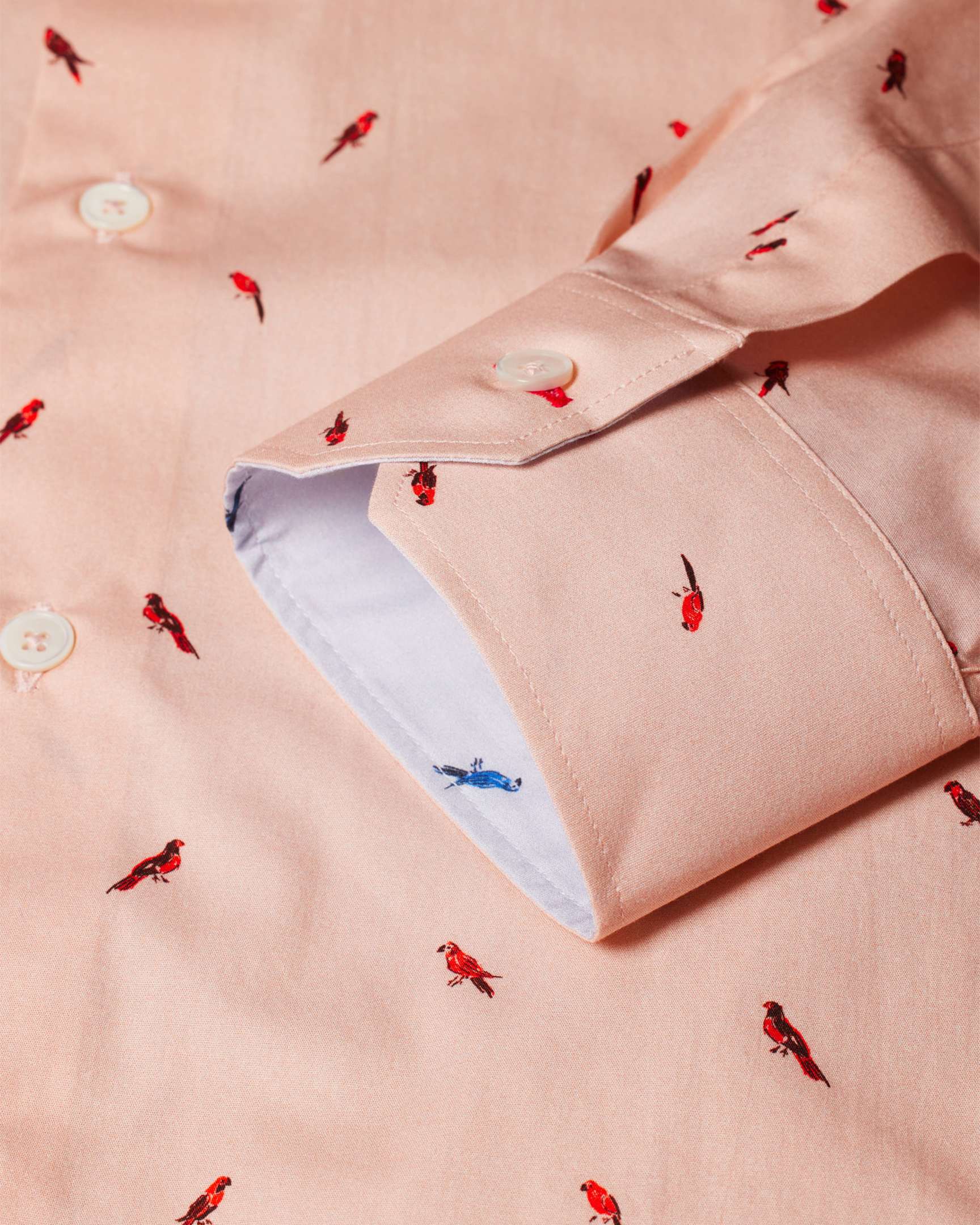 Tissue Light Pink Bird Motif Embroidery Dress Material