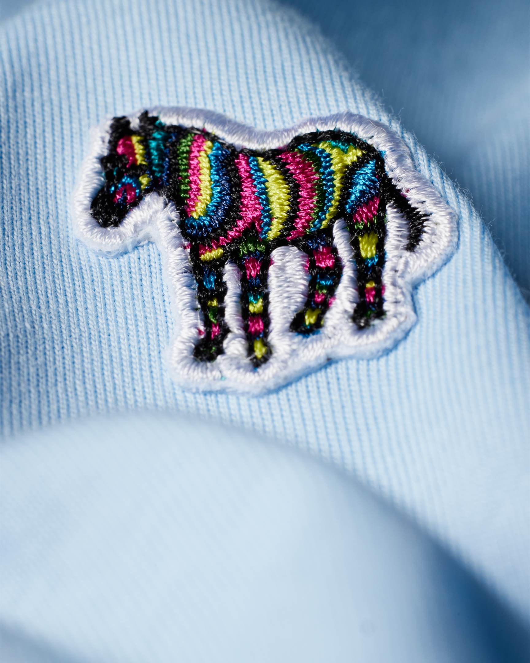 Men's Pale Blue Organic Cotton Zebra Logo T-Shirt