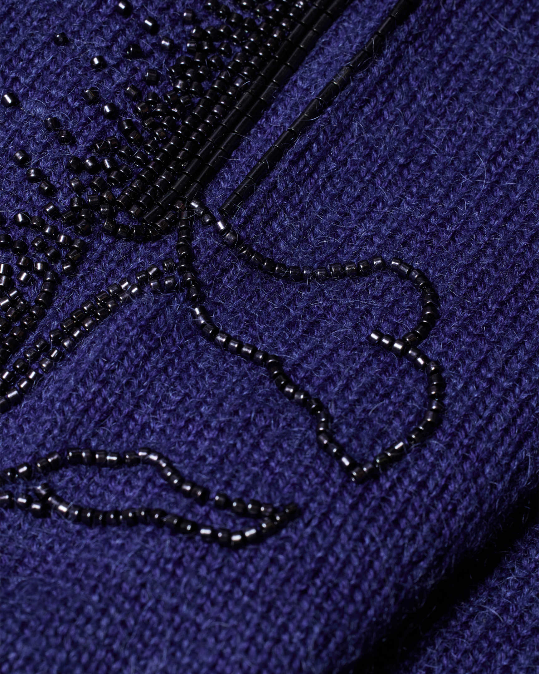 Detail View - Women's Bright Navy Mohair-Blend Embroidered Oversized Cardigan Paul Smith