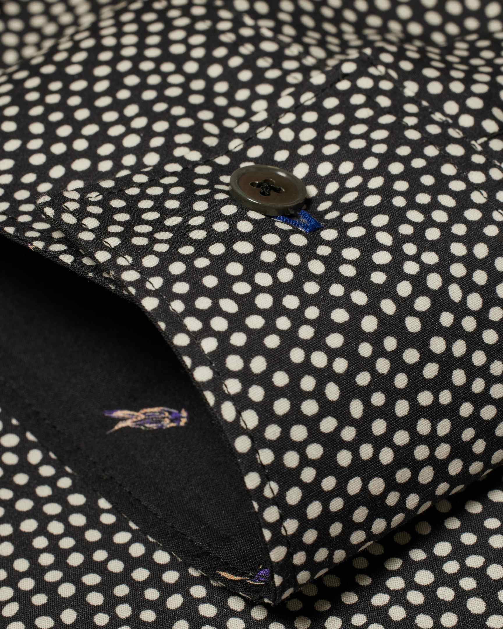 White And Black Polka Dot Print Men's Short Sleeve Shirt