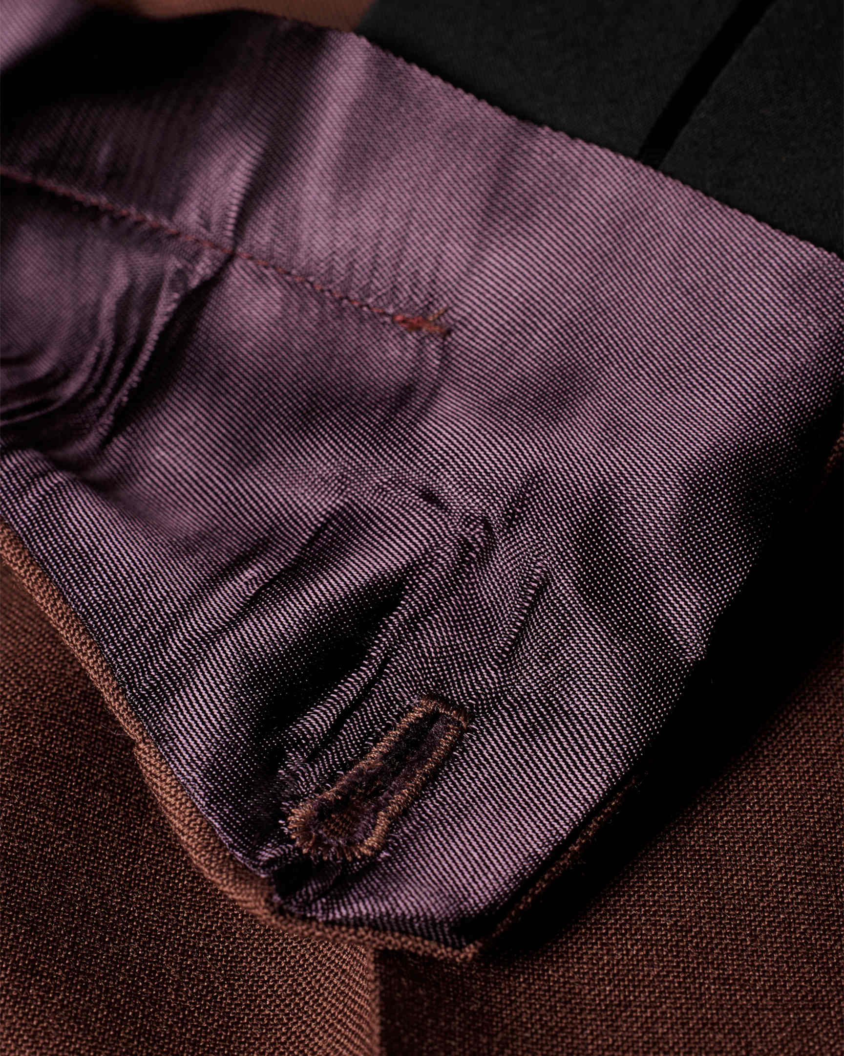 Brown Denim-Detail Wide-Leg Trousers