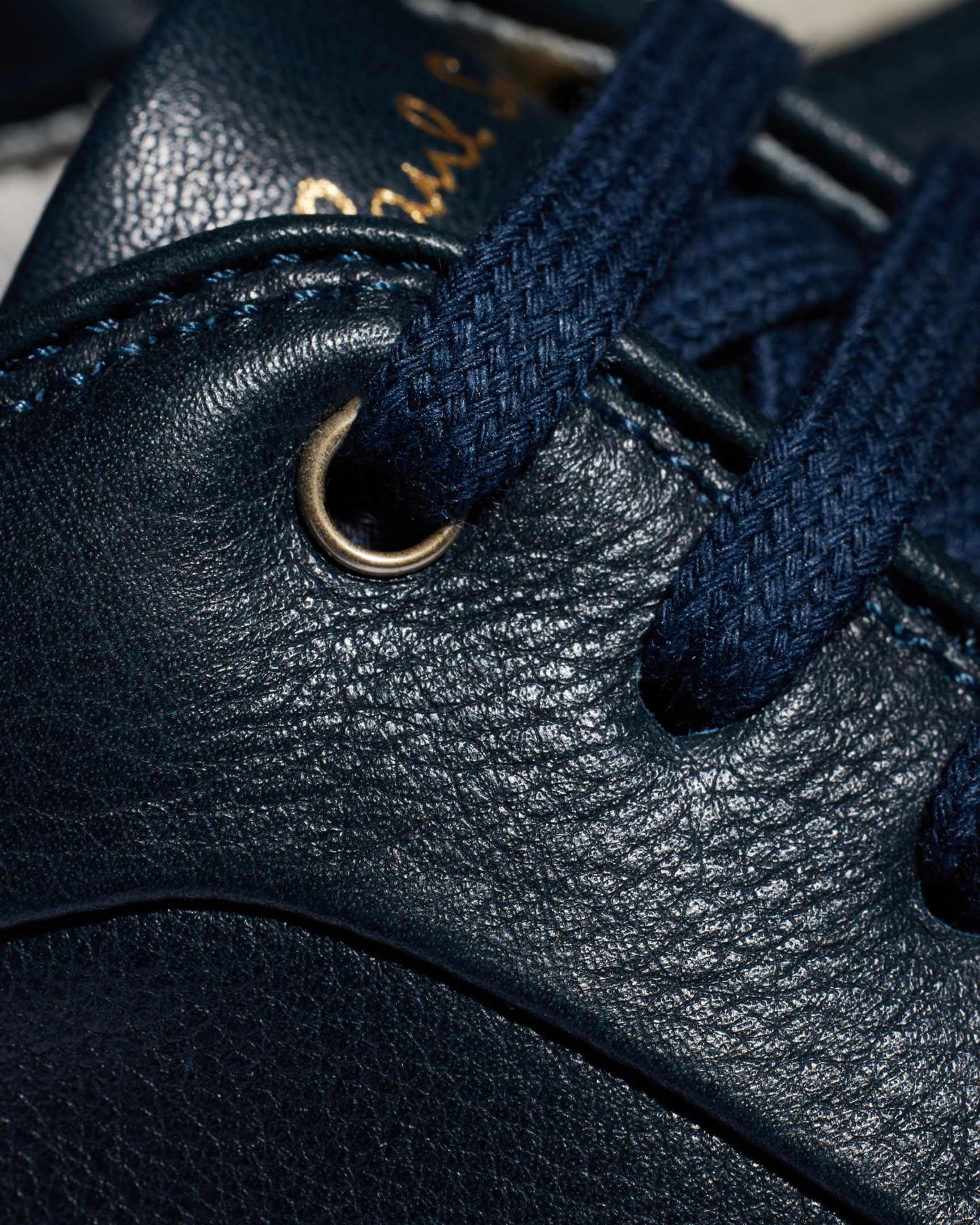 Detail View - Women's Navy Basso Leather Trainers Paul Smith