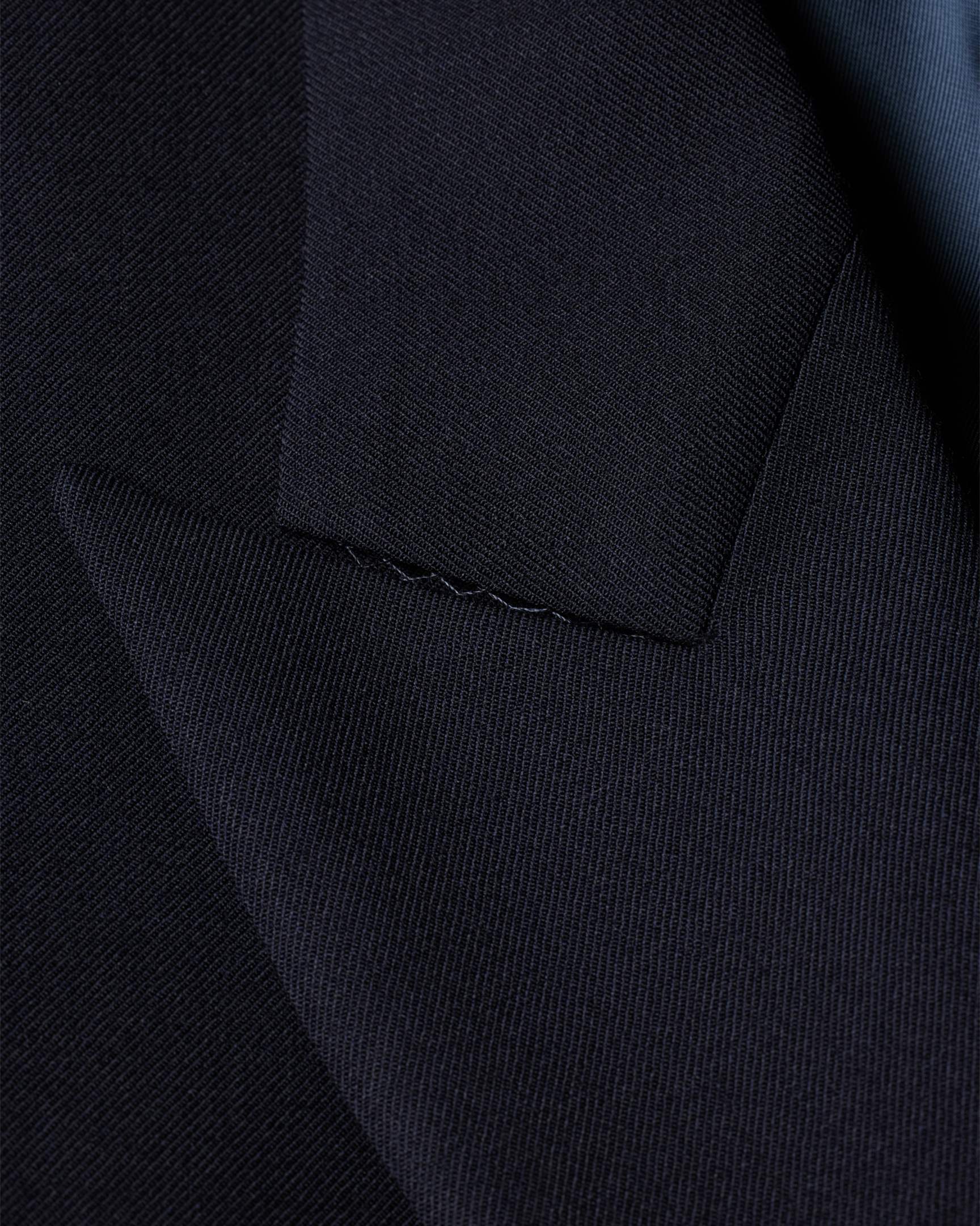 Navy Wool Ticket Pocket Fabric Double Breasted Suit main image 1