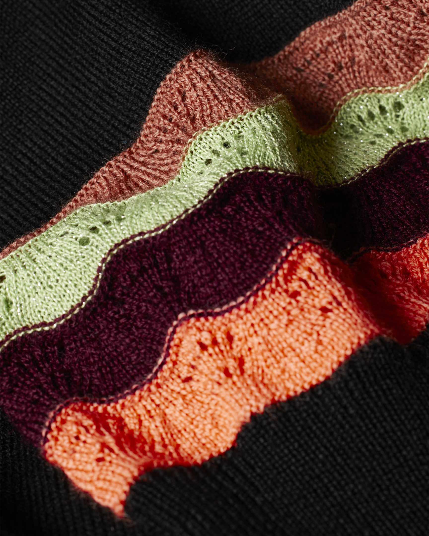 Wool Blend Multicolor Zig Zag Striped Sweater main image 1