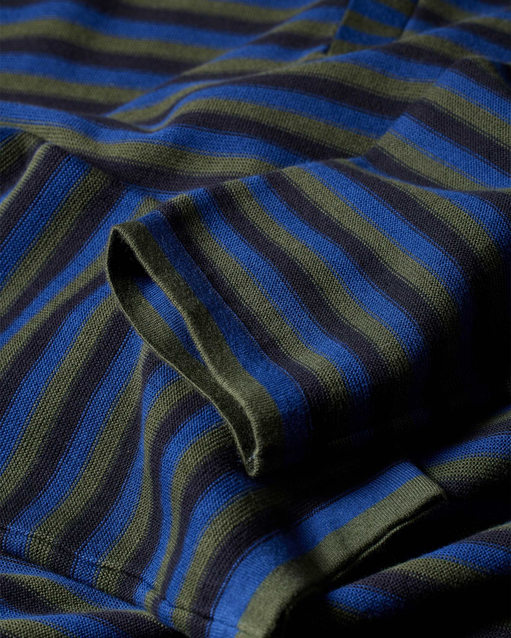 Blue Faded Stripe Knitted Cotton Polo Shirt