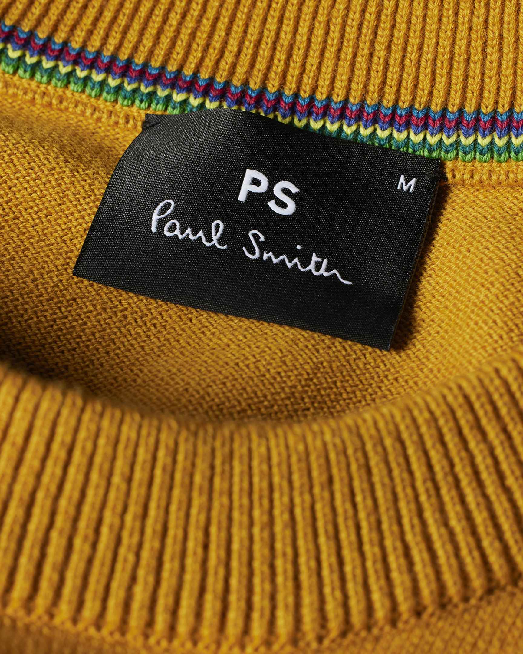 Men's Yellow Ochre Organic Cotton Zebra Logo Sweater