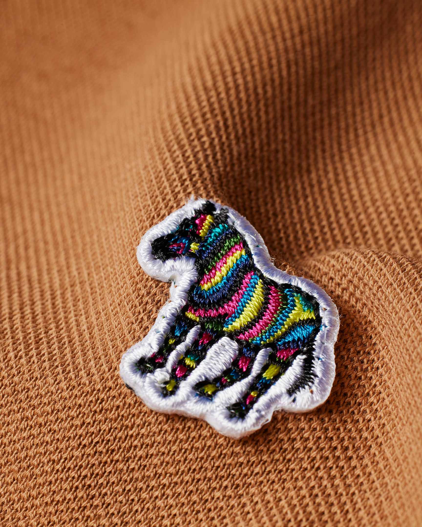 Men's Toffee Brown Organic Cotton Zebra Polo Shirt