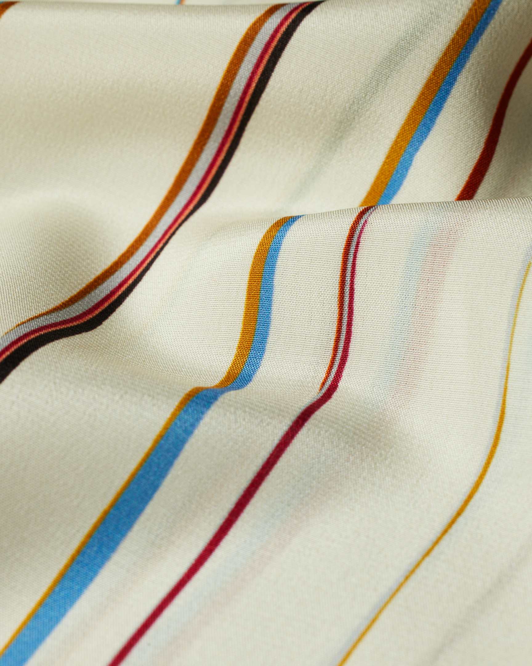 Women's Cream 'Signature Stripe' Pinstripe Silk Shirt