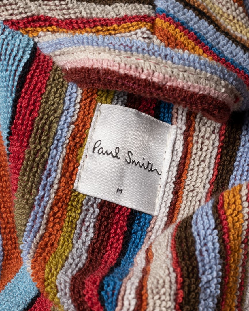 Detail View - 'Signature Stripe' Woven Cotton Dressing Gown Paul Smith