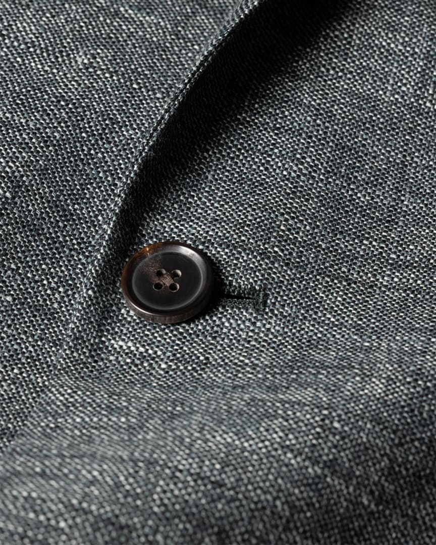 Men's Modern Fit Patch Pocket Designer Wool Summer Blazer in Black Windowpane