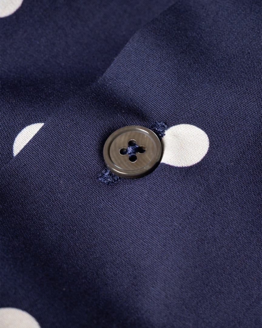 Detail View - Navy Cotton Polka Dot Shirt Paul Smith