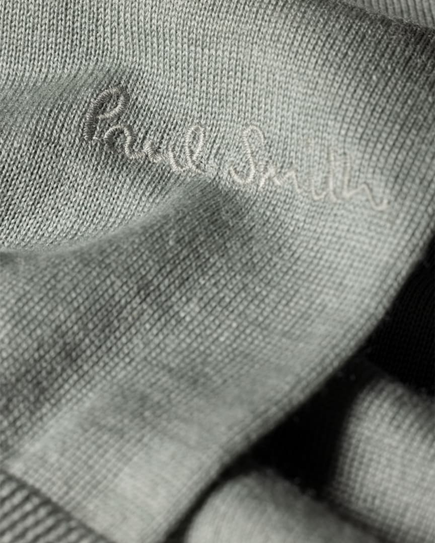 Detail View - Light Sage Merino Wool Sweater Paul Smith