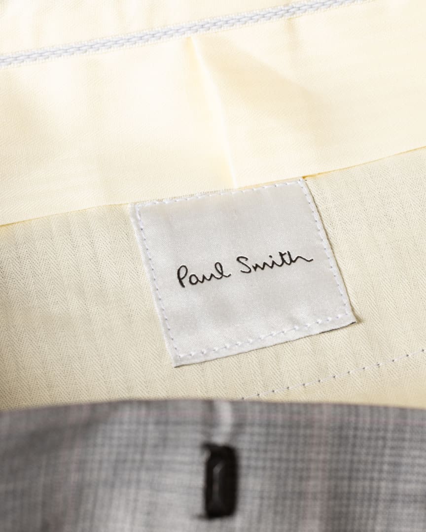 Detail View - The Kensington - Slim-Fit Grey and Pink Check Wool Suit Paul Smith