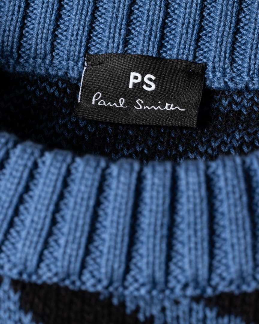 Detail View - Women's Organic Cotton Blue Zebra Sweater Paul Smith